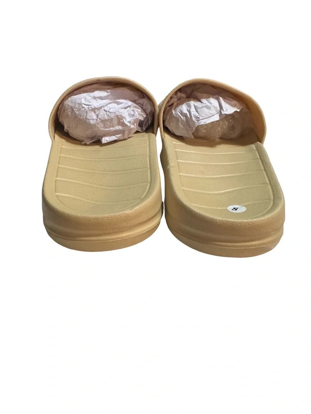 Men's Slip-On Slides in Tan and White